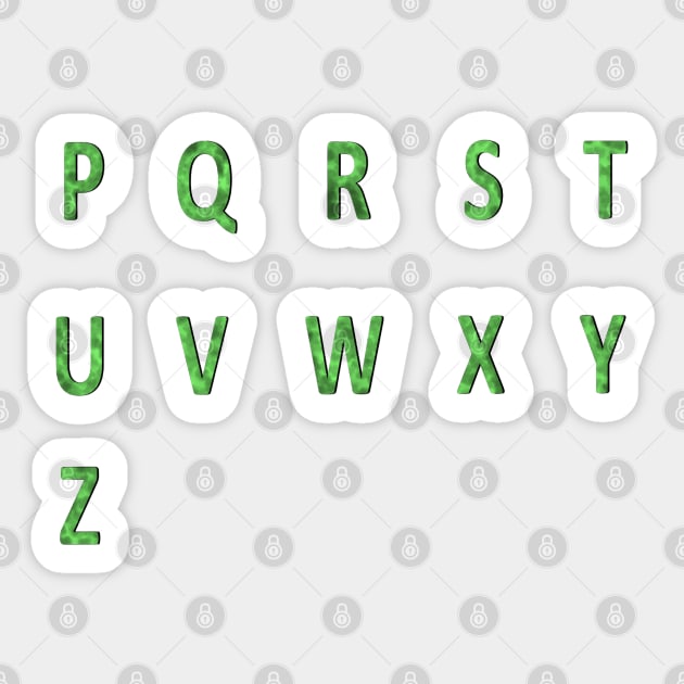 full alphabet - green suede - part 1 Sticker by persa